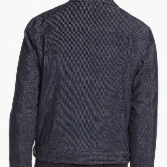 NWT Nordstrom Robert Barakett Mens Worthington Trucker Jacket Coat Blue XL $275 - Picture 2 of 8